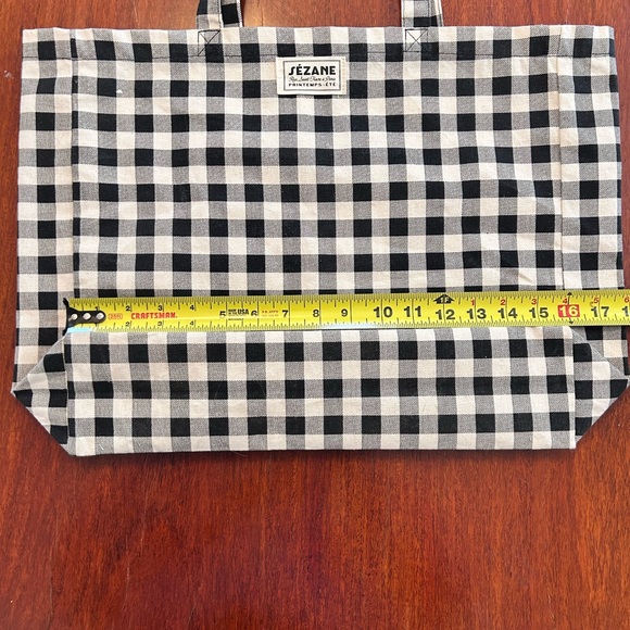 Sézane Checkered Tote Bag - Picture 8 of 9